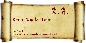 Kren Napóleon névjegykártya